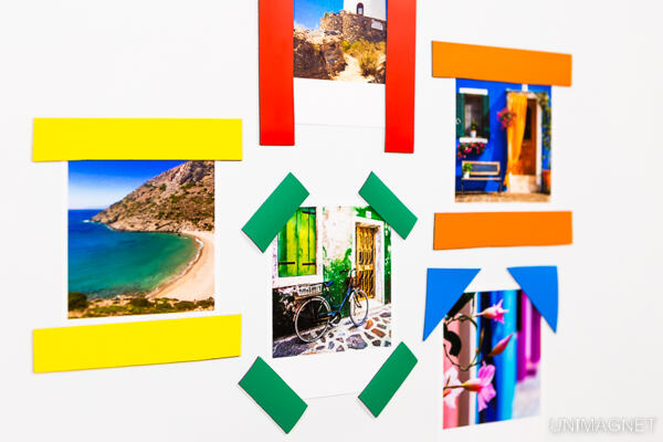 Fotografie přichycené pomocí magnetické pásky. Fotografie přichycené pomocí magnetické pásky