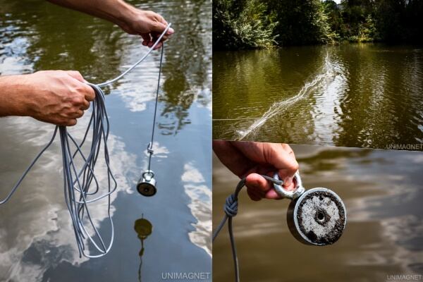 Magnet fishing. Magnet fishing