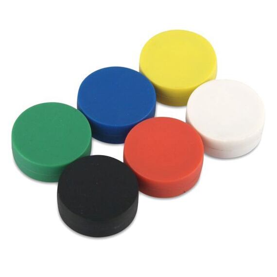 Neodymový magnet kotouč Ø 12,7 mm, v. 6,3 mm, žlutý, vodotěsný plast, síla 2 kg