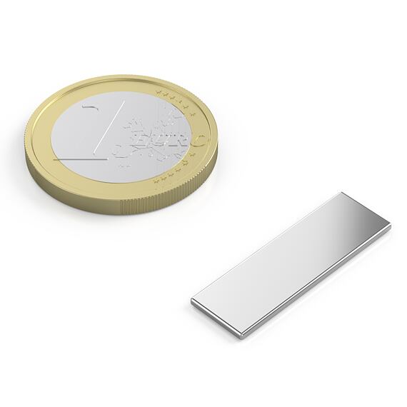 Neodymový magnet kvádr 25 × 8 × 1 mm, N42, síla 1 kg