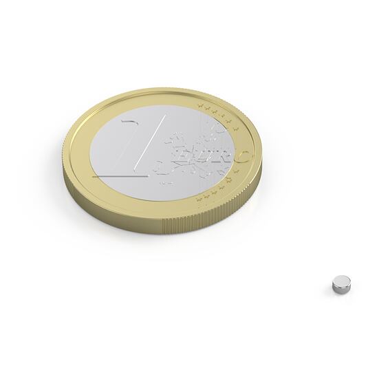 Neodymový magnet kotouč Ø 2 mm, v. 1 mm, síla 110 g
