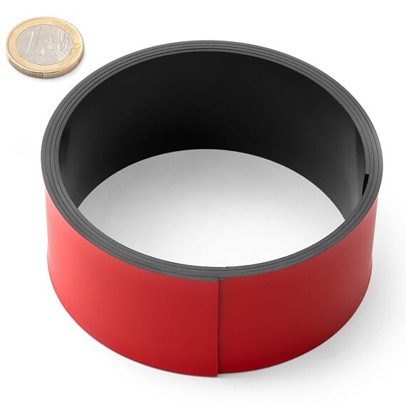 Magnetic strip 40 x 1 mm - red