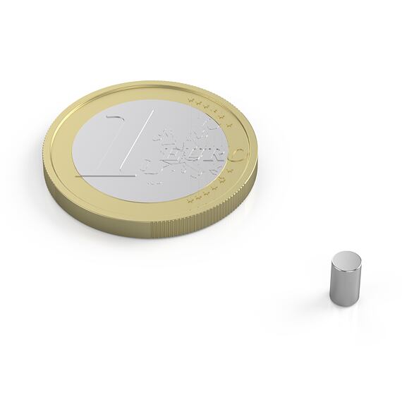 Neodymový tyčový magnet Ø 3 mm, v. 5 mm, síla 290 g