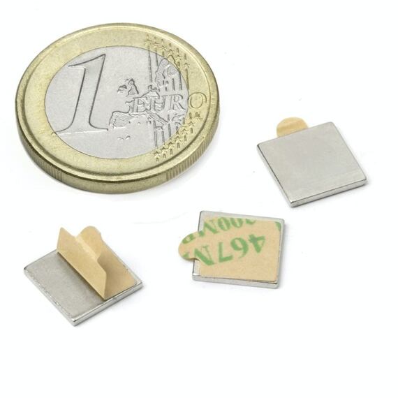 Neodymový magnet kvádr 10 × 10 × 1 mm, samolepicí 3M, síla 650 g