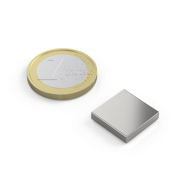 Neodymový magnet kvádr 15 × 15 × 3 mm, síla 3,4 kg
