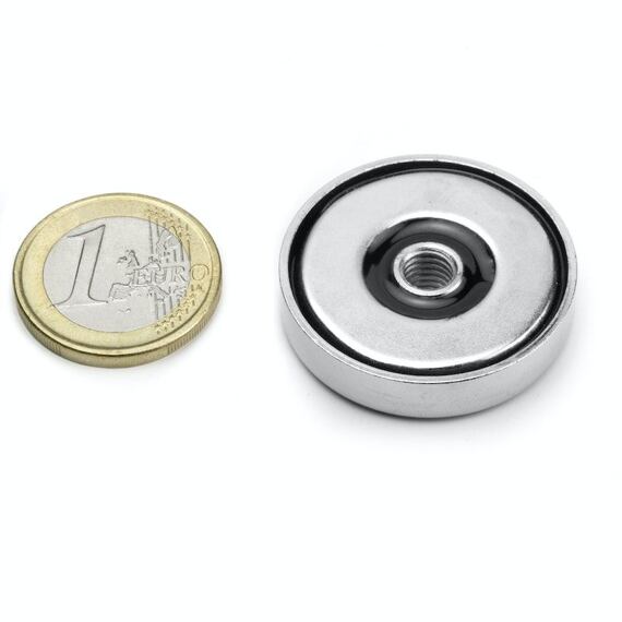 Neodymový magnetický úchyt, kruhový Ø 32 mm, vnitřní závit M6, síla 26 kg