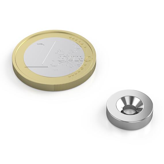 Neodymový kruhový magnet Ø 12/7-3,5 mm, v. 3 mm, M3, síla 2,1 kg