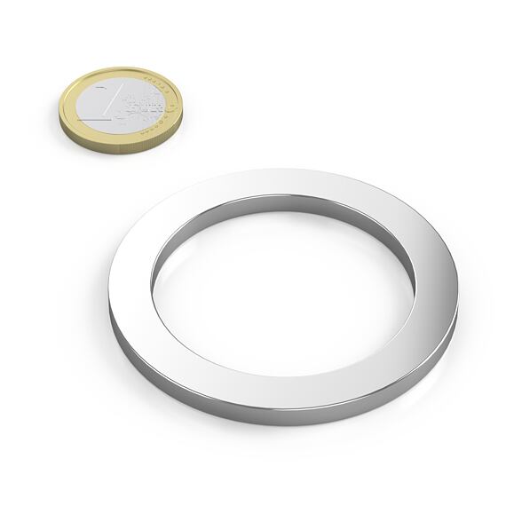 Neodymový kruhový magnet Ø 60/45 mm, v. 4 mm, síla 9,8 kg