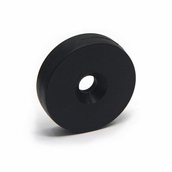 Neodymový kruhový magnet Ø 32/12-6 mm, v. 10 mm, vodotěsný v plastu, M6, síla 10 kg