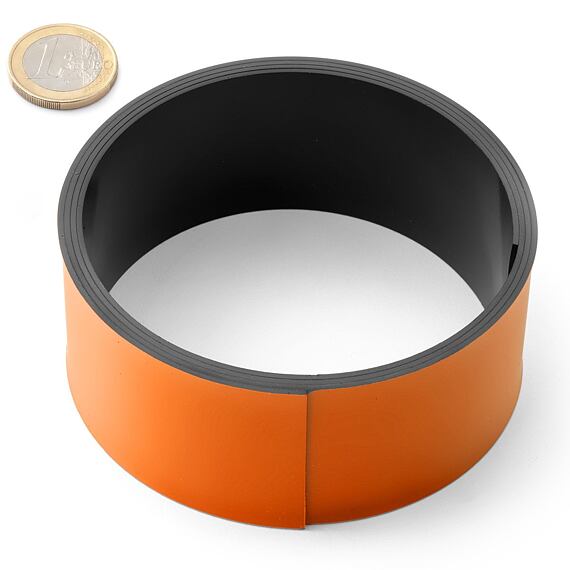 Magnetic strip 40 x 1 mm - orange