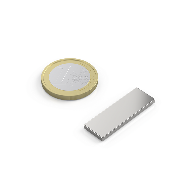Neodymový magnet kvádr 30 × 10 × 2 mm, síla 2,6 kg