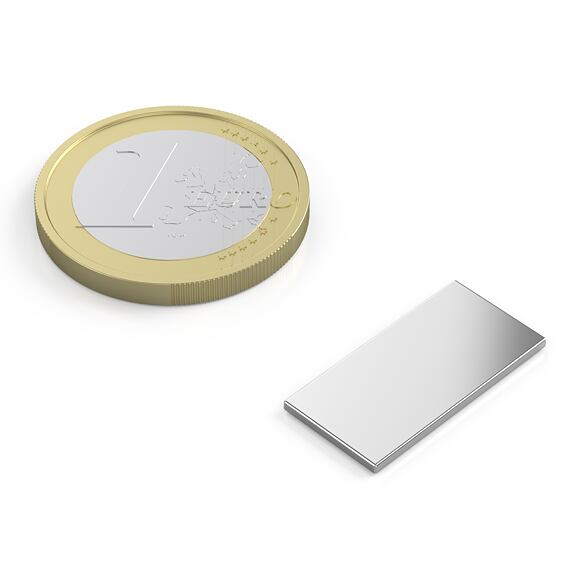 Neodymový magnet kvádr 20 × 10 × 1 mm, síla 1 kg