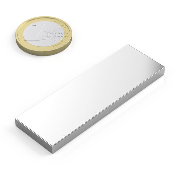 Neodymový magnet kvádr 60 × 20 × 4 mm, síla 10 kg