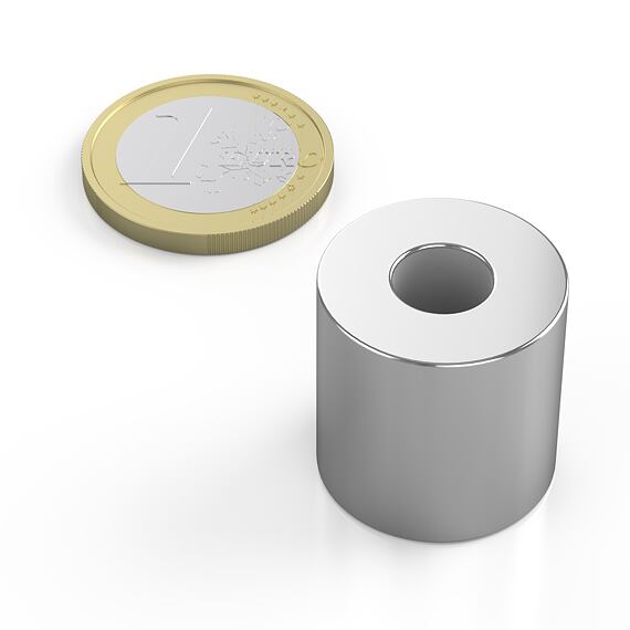 Neodymový kruhový magnet Ø 20/8 mm, v. 20 mm, síla 15 kg