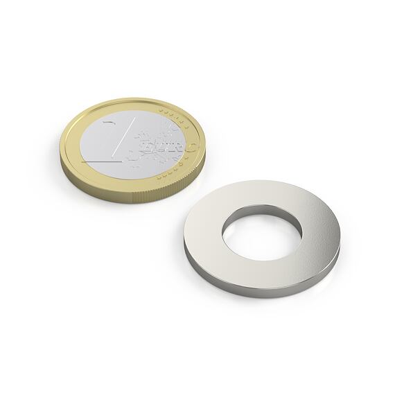 Neodymový kruhový magnet Ø 23,5/12 mm, v. 2 mm, N35, síla 2,4 kg