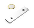 Neodymový magnet kvádr 80 × 20 × 4 mm, 2 otvory M4, síla 18 kg