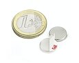 Neodymový magnet kotouč Ø 10 mm, v. 2 mm, samolepicí 3M, síla 1,3 kg