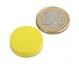 Neodymový magnet kotouč Ø 22 mm, v. 6 mm, žlutý, vodotěsný plast, síla 4,1 kg