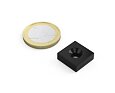 Neodymový magnet kvádr 15 × 15 × 5 mm, s otvorem M4, síla 4,8 kg