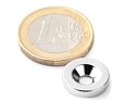 Neodymový kruhový magnet Ø 16/10,5-4,5 mm, v. 3,5 mm, M4, síla 3,5 kg