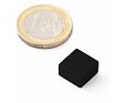 Neodymový magnet kvádr 11,5 × 11,5 × 6,5 mm, černý, vodotěsný plast, síla 2 kg