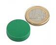 Neodymový magnet kotouč Ø 22 mm, v. 6 mm, zelený, vodotěsný plast, síla 4,1 kg