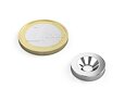 Neodymový kruhový magnet Ø 15/9,5-4,5 mm, v. 4 mm, M4, síla 3 kg