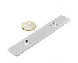 Ocelový plech 120 × 20 × 3 mm, protikus pro magnet, otvory na šroub M5 | OP-120-20-03