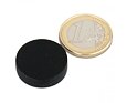 Neodymový magnet kotouč Ø 22 mm, v. 6 mm, černý, vodotěsný plast, síla 4,1 kg