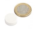 Neodymový magnet kotouč Ø 16 mm, v. 6 mm, bílý, vodotěsný plast, síla 2,6 kg